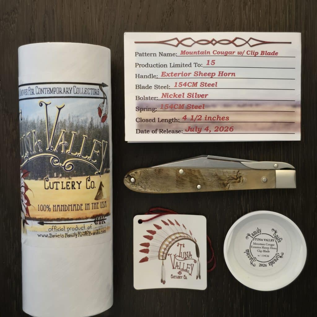Tuna Valley Cutlery Mountain Cougar in Exterior Sheep Horn w/154CM (1 of 15) - Image 5