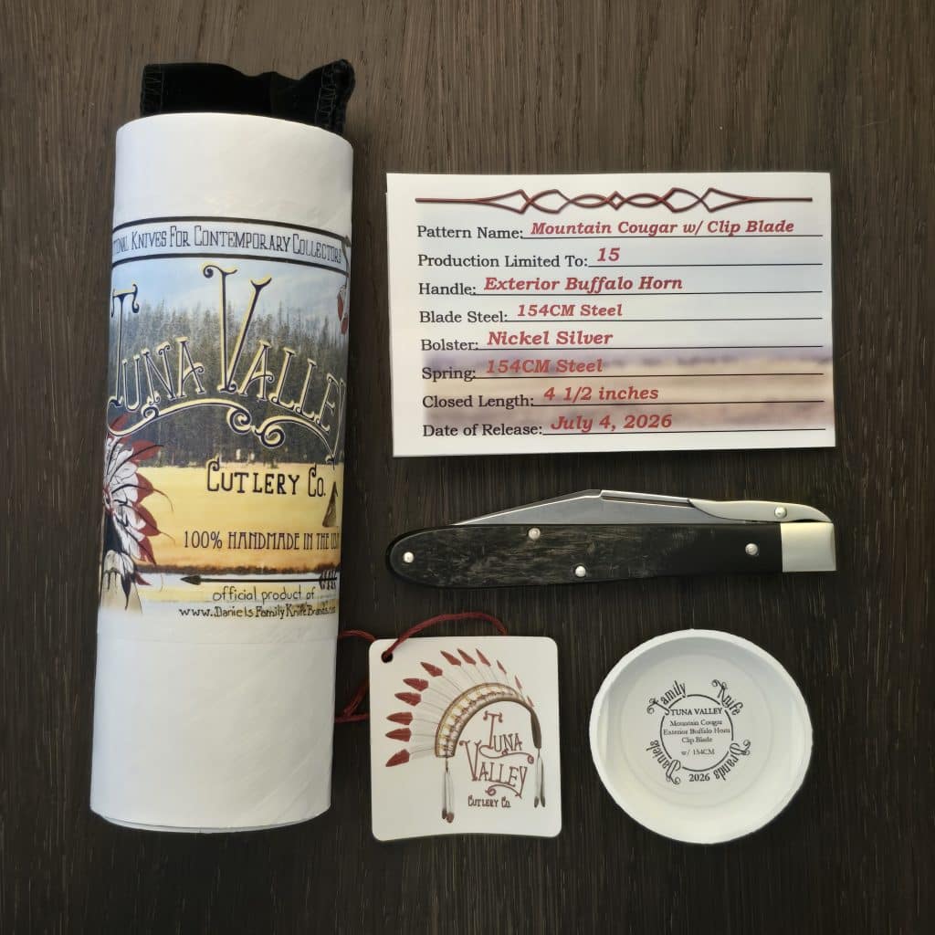 Tuna Valley Cutlery Mountain Cougar in Exterior Buffalo Horn w/154CM (1 of 15) - Image 5