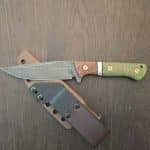 Primitive Bear PBK Fighter St. Patrick's Day Exclusive in Magnacut and Burlap Micarta/ Brown G10 with Kydex Sheath