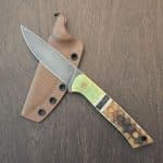Primitive Bear PBK Edisto in Magnacut and Whisky Barrel Oak/ Margarita G10 with Kydex Sheath
