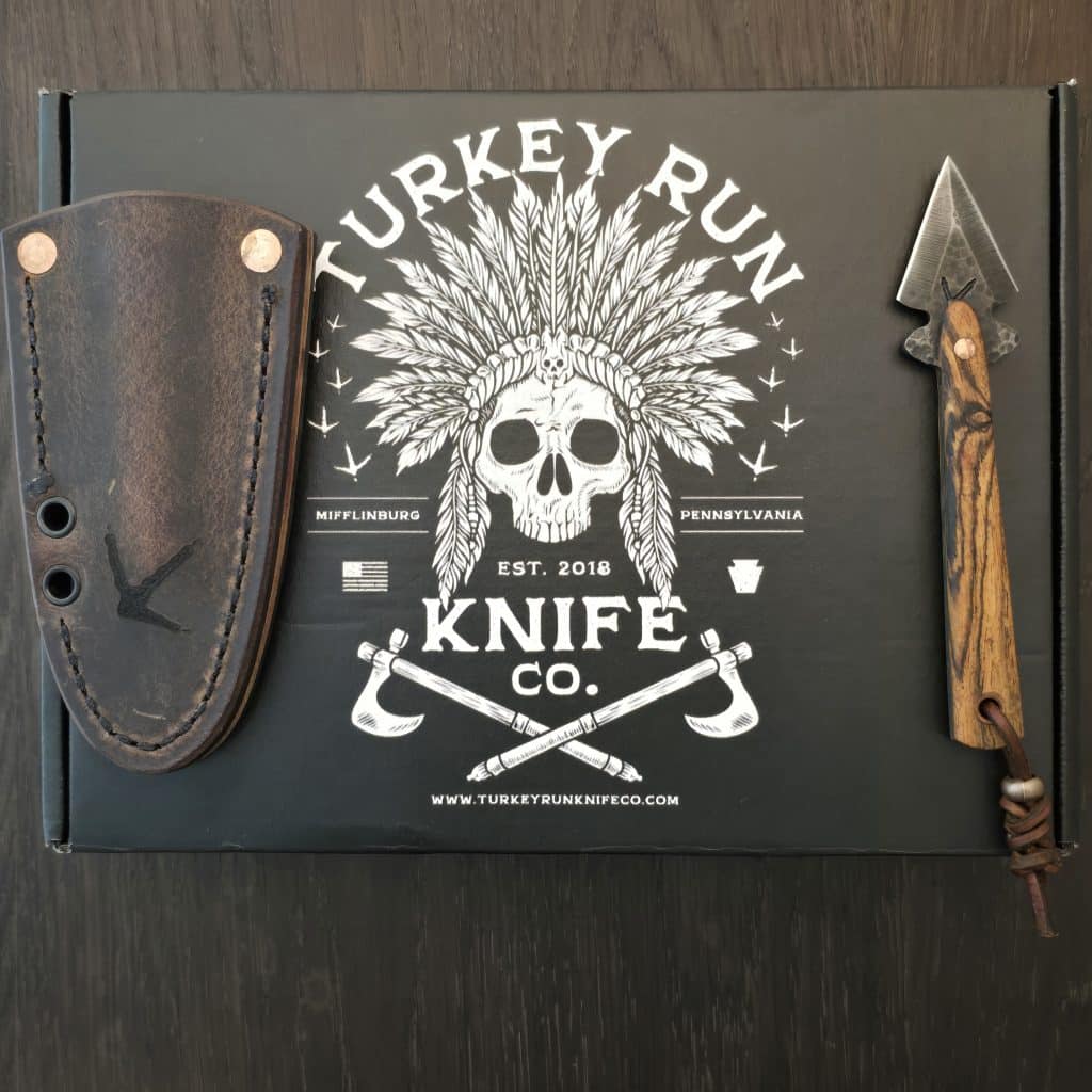 Turkey Run Knife Co. Broken Arrow in 80CRV2 HCS and Bocote Wood with Copper Pins By Landon Mook Custom Knives from Mifflinburg, PA - Image 6