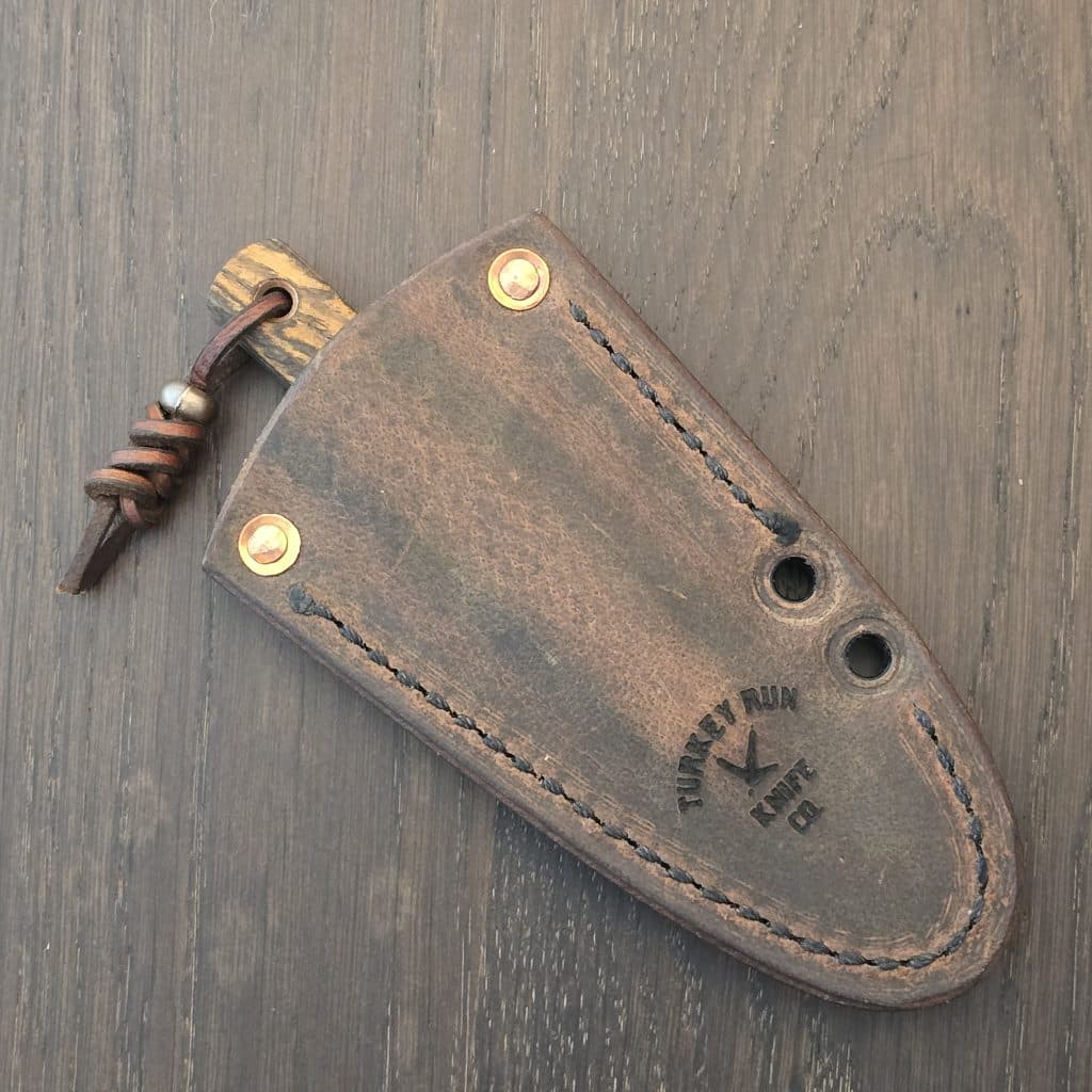 Turkey Run Knife Co. Broken Arrow in 80CRV2 HCS and Bocote Wood with Copper Pins By Landon Mook Custom Knives from Mifflinburg, PA - Image 3