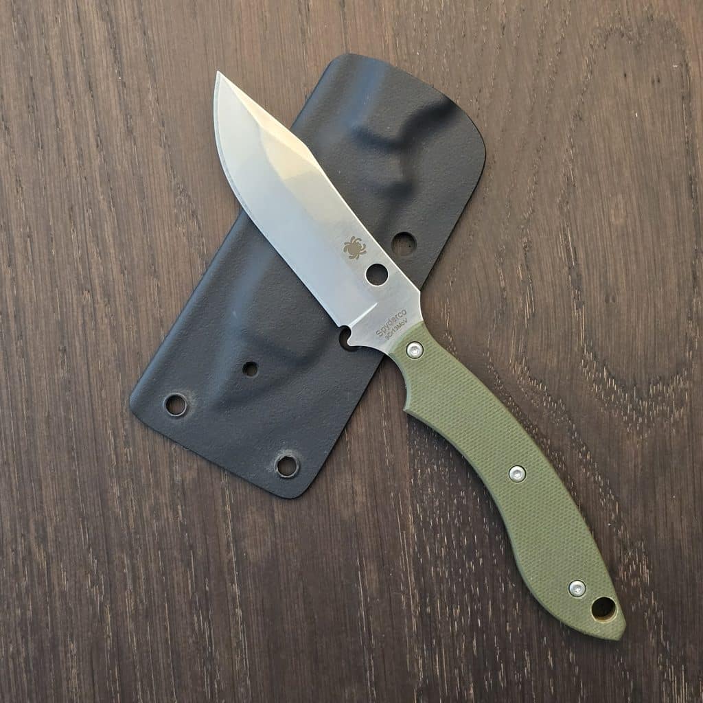 Spyderco Stok Bowie Fixed Blade Knife OD Green G10 Handle 8Cr13MoV FB49GPOD