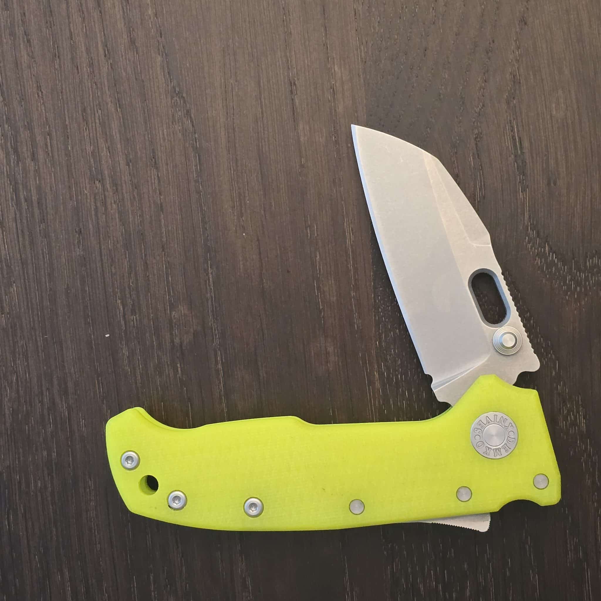 Demko Knives AD20 Compact Batwing in Magnacut and Day Glow G10