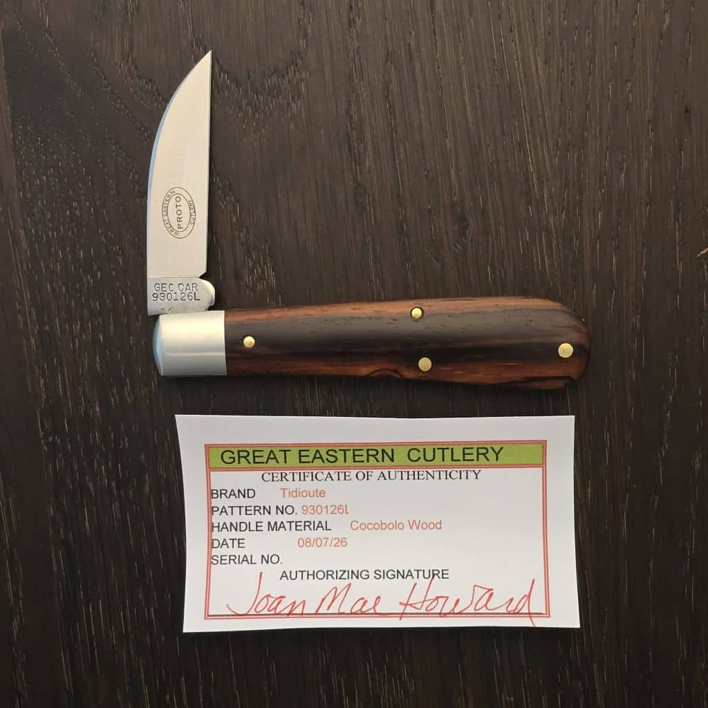 Great Eastern Cutlery #930126 L (long) Cocobolo Wood PROTOTYPE - Image 2