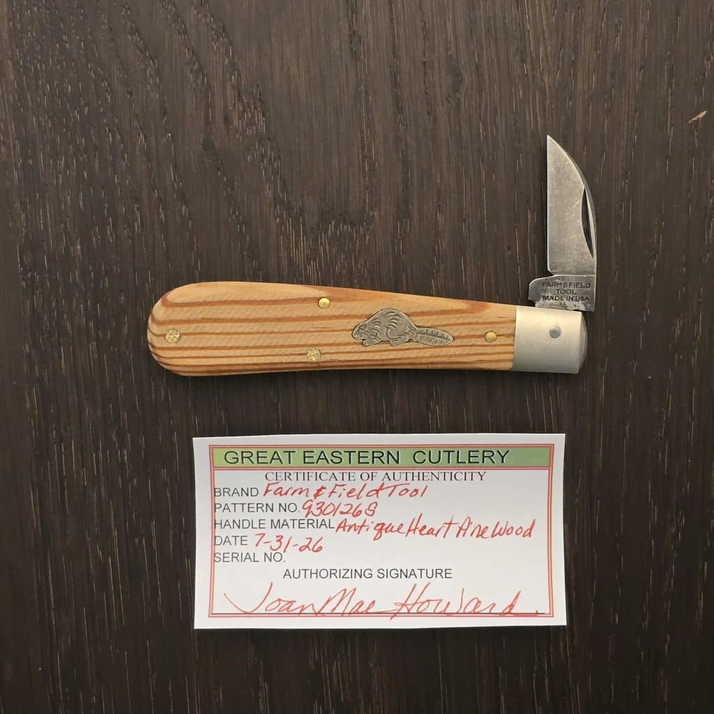 Great Eastern Cutlery #930126 S (short) Antique Heart Pine Wood PROTOTYPE