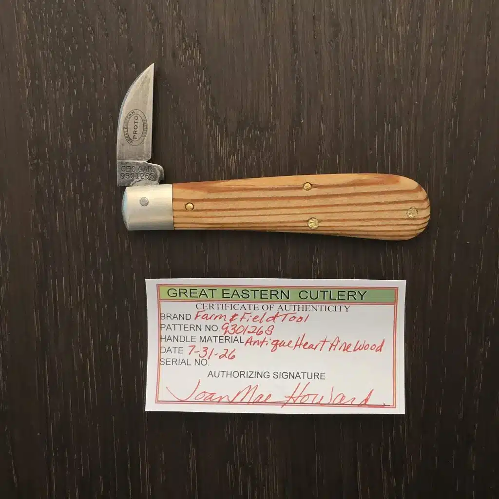Great Eastern Cutlery #930126 S (short) Antique Heart Pine Wood PROTOTYPE - Image 2