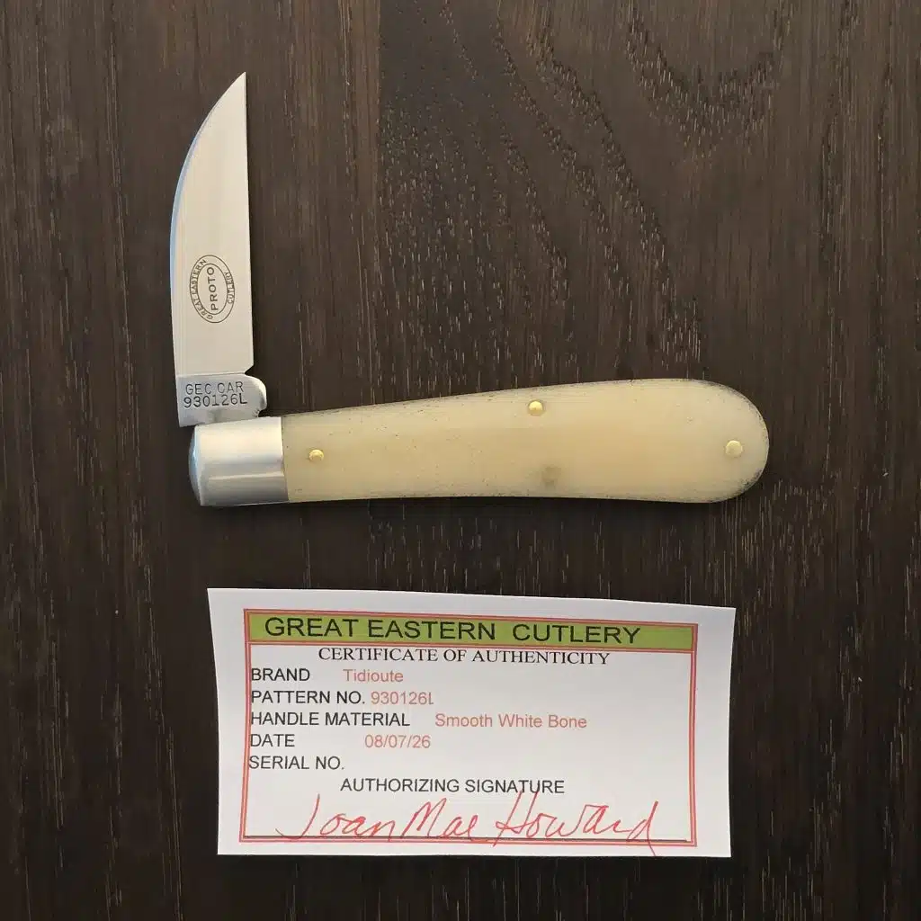 Great Eastern Cutlery #930126 L (long) Smooth White Bone PROTOTYPE - Image 2