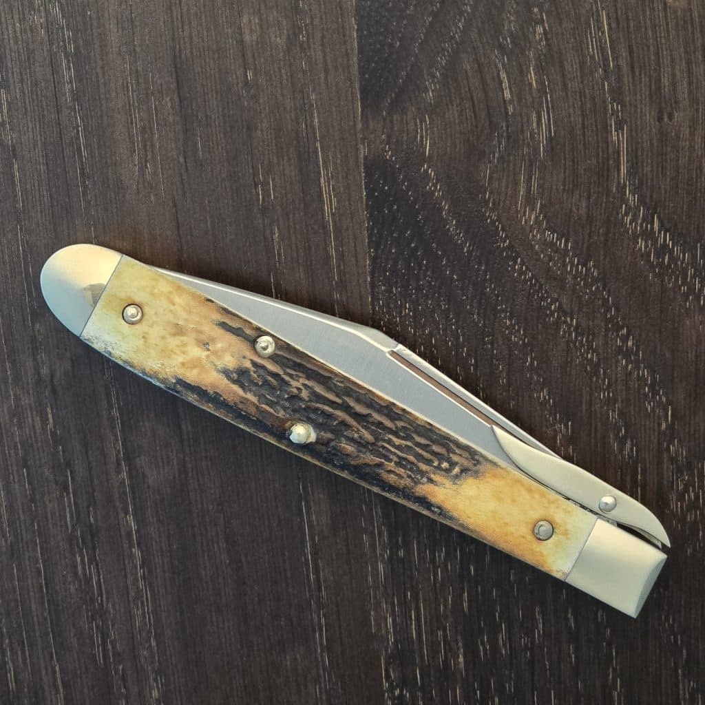 Tuna Valley Cutlery Mountain Cougar Genuine Stag Clip Blade w/154CM (1 of 30) End Cap – gallery image 4