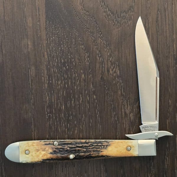 Tuna Valley Cutlery Mountain Cougar Genuine Stag Clip Blade w/154CM (1 of 30) End Cap – gallery image 1