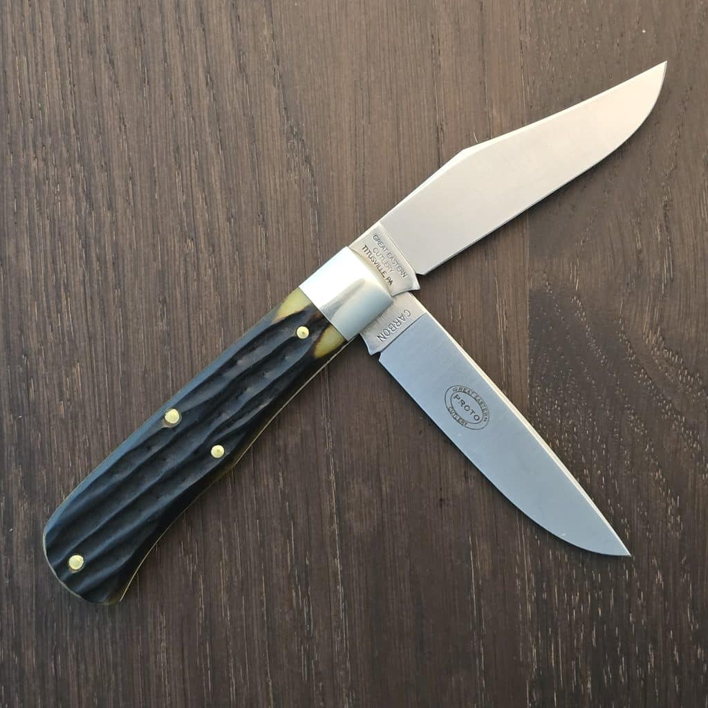 Great Eastern Cutlery PROTOTYPE #728226 TIDIOUTE CUTLERY, FRENCH CREEK TRAPPER, PINE BARK INDIA JIGGED BONE – gallery image 4