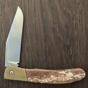 K'Roo Custom Africa Trapper in Dyed Giraffe Bone and ABE-L Created 8/2026 by W. O'Kelly knife for sale