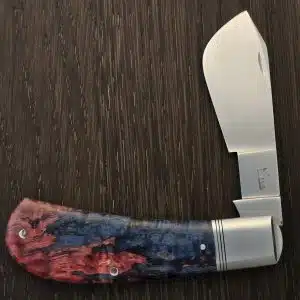 K'Roo Custom Classic Cotton Sampler in Dyed Karelian Burch Burl and RWL 34 Created 8/2026 by W. O'Kelly knife for sale