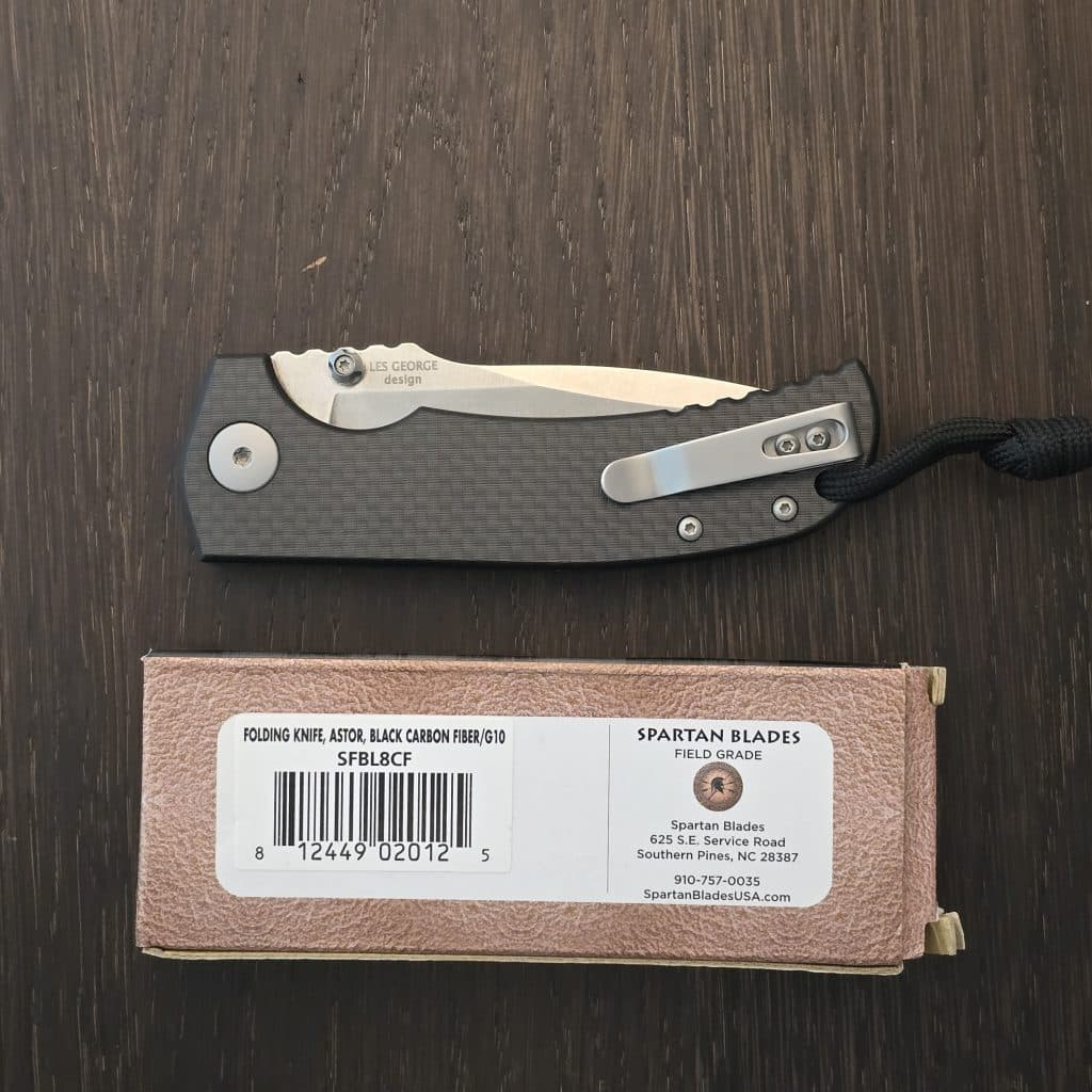 Spartin Blades Les George ASTOR in Black Carbon Fiber/G10 and CTS-XHP SFBL8CF – gallery image 4