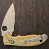 Spyderco Customized Manix 2 w/ Titanium Cage and Ceramic Ball from Flytanium and Meton Boss Brass Frag Scales