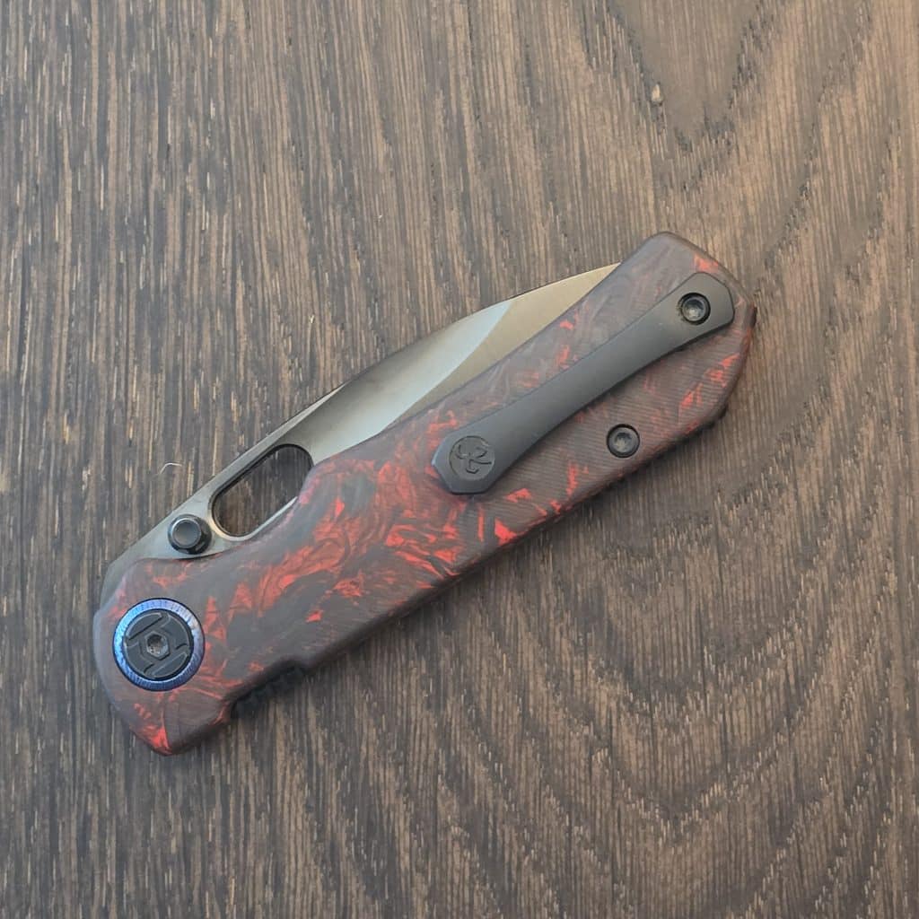 Kunwu Verta Excalibur - Black & Red Carbon Fiber - DLC Elmax Blade – gallery image 6