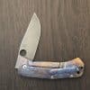 Spyderco Stylz Bowie W/ Custom Modifications By Sean Cambell Orange peel Timascus Clip, Acid Washed Blade Lightning and Ano Lock Side, Recarburized Lock Face, Silver Orange Peel Show Side