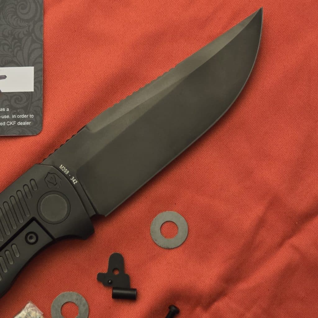 CKF Knives Gnome 2.0 By Danila Marechek in M398/ Damasteel/ Magnacore and Zicu Ti Used – gallery image 6