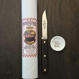 GEC " Bunk House Brand" Fixed Blade K Series Brown Burlap Micarta K31CAR Pairing Knife