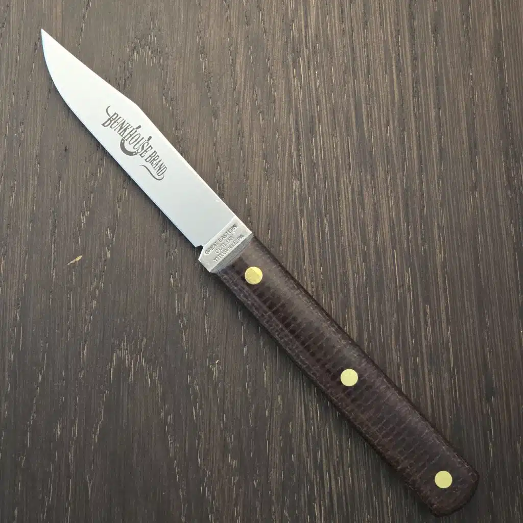 GEC " Bunk House Brand" Fixed Blade K Series Brown Burlap Micarta K31CAR Pairing Knife – gallery image 2