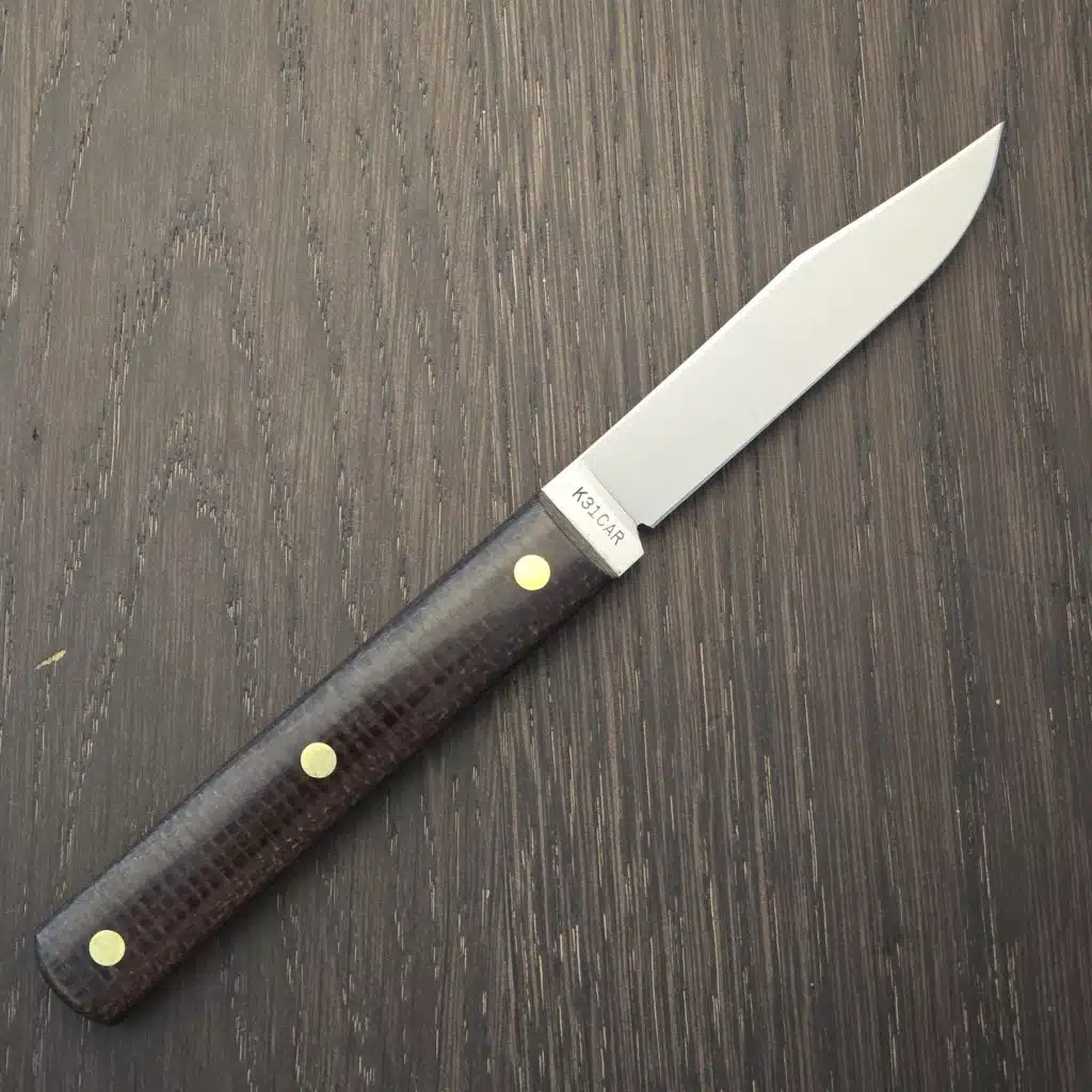 GEC " Bunk House Brand" Fixed Blade K Series Brown Burlap Micarta K31CAR Pairing Knife – gallery image 3