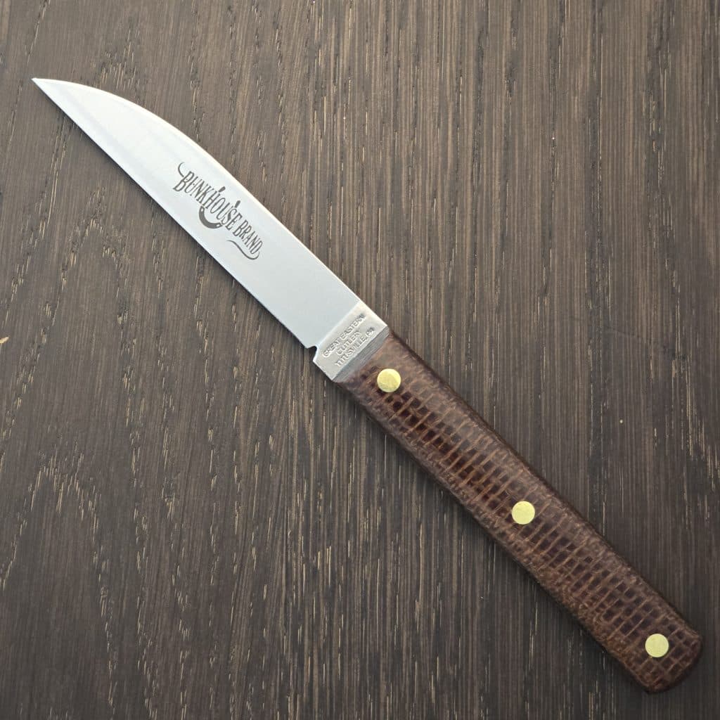 GEC " Bunk House Brand" Fixed Blade K Series Brown Burlap Micarta K32CAR Slicing Knife – gallery image 2