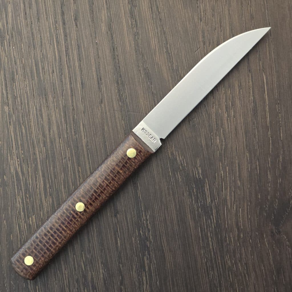 GEC " Bunk House Brand" Fixed Blade K Series Brown Burlap Micarta K32CAR Slicing Knife – gallery image 3