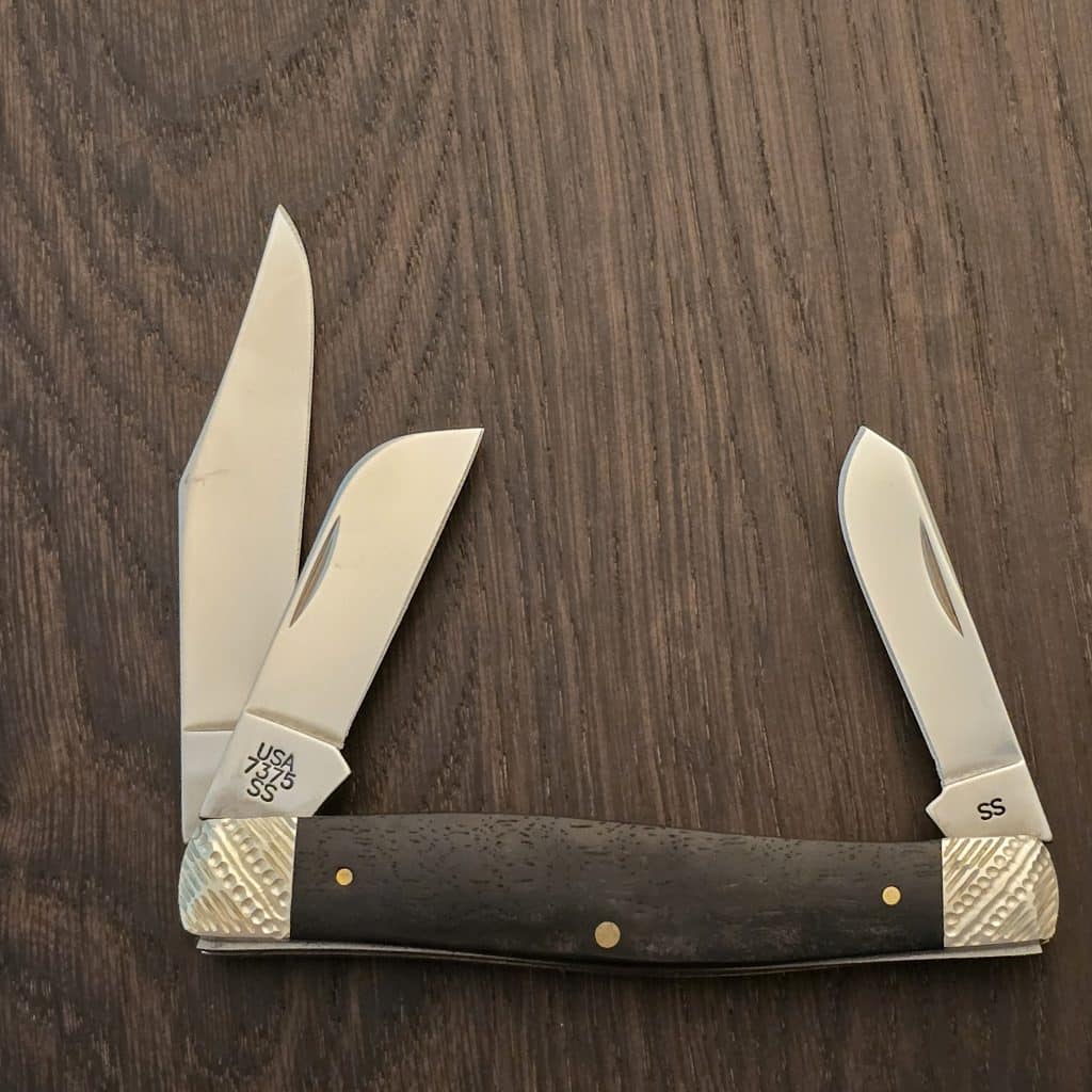 Case XX USA No 59673 Worked Bolster Ebony Wood Smooth Large Stockman 7375 SS – gallery image 2