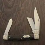 Case XX USA No 59673 Worked Bolster Ebony Wood Smooth Large Stockman 7375 SS