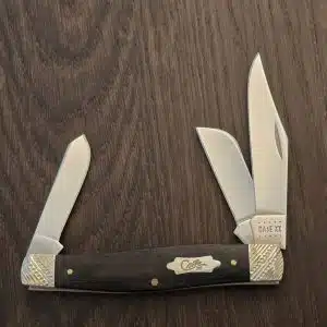 Case XX USA No 59673 Worked Bolster Ebony Wood Smooth Large Stockman 7375 SS
