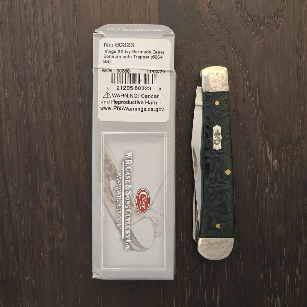 Case XX USA No 60323 Bermuda Green Smooth Bone Trapper 6254 SS – gallery image 4
