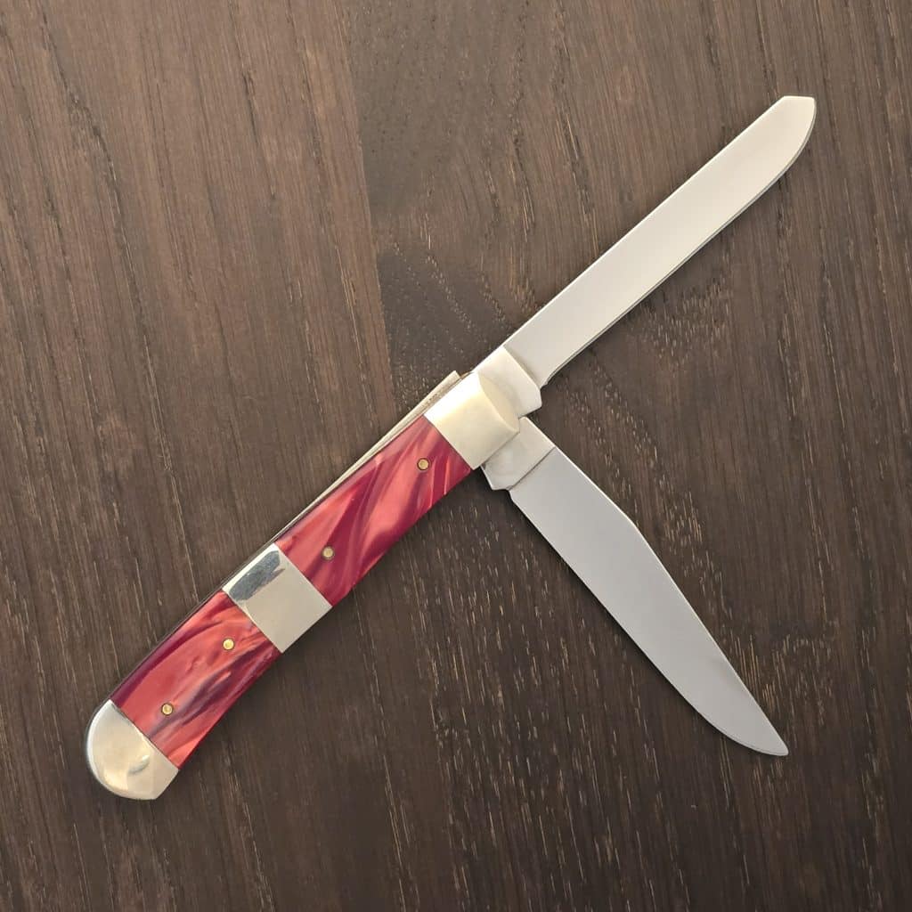 Case XX USA No 25270 Red Pearl Kirinite Smooth Trapper 10254 SS – gallery image 2
