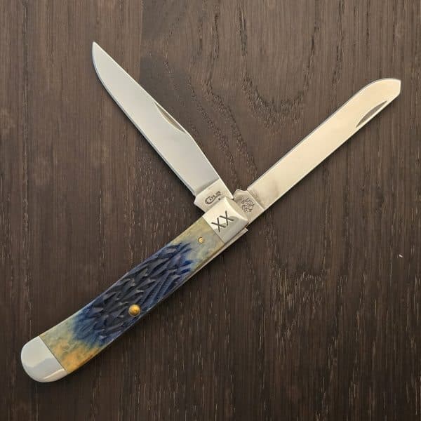 Case XX USA No 61801 Burnt Purple Tribal Jigged Bone Trapper 6254 SS – gallery image 1