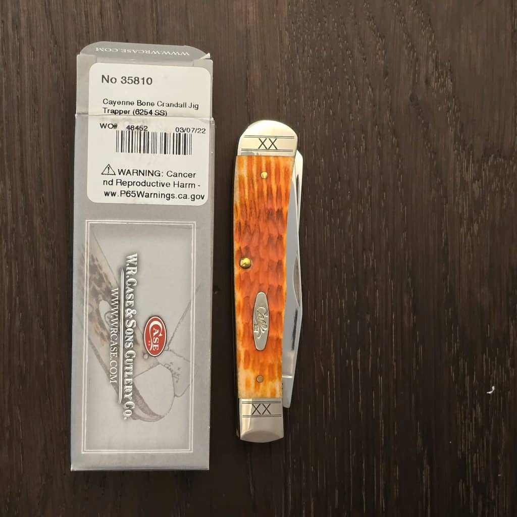 Case XX USA No 35810 Cayenne Bone Crandall Jigged Trapper 6254 SS – gallery image 4