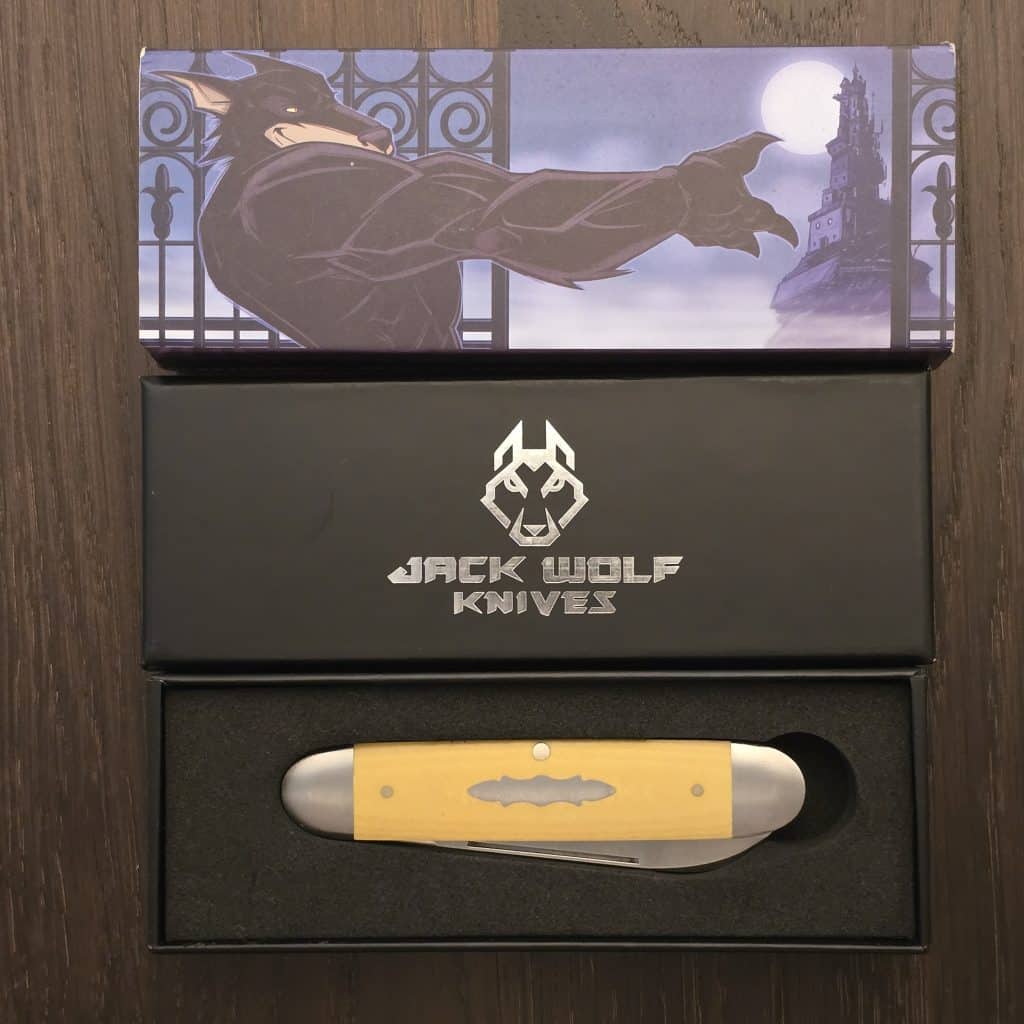 Jack Wolf Gateway Series Equal End Antique Ivory Paper Micarta – gallery image 5