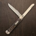 Case XX USA No 25570 Black Sycamore Wood Smooth Trapper 7254 SS
