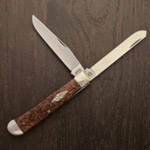 Case XX USA No 11540 Autumn Burl Wood Smooth Trapper 7254 SS