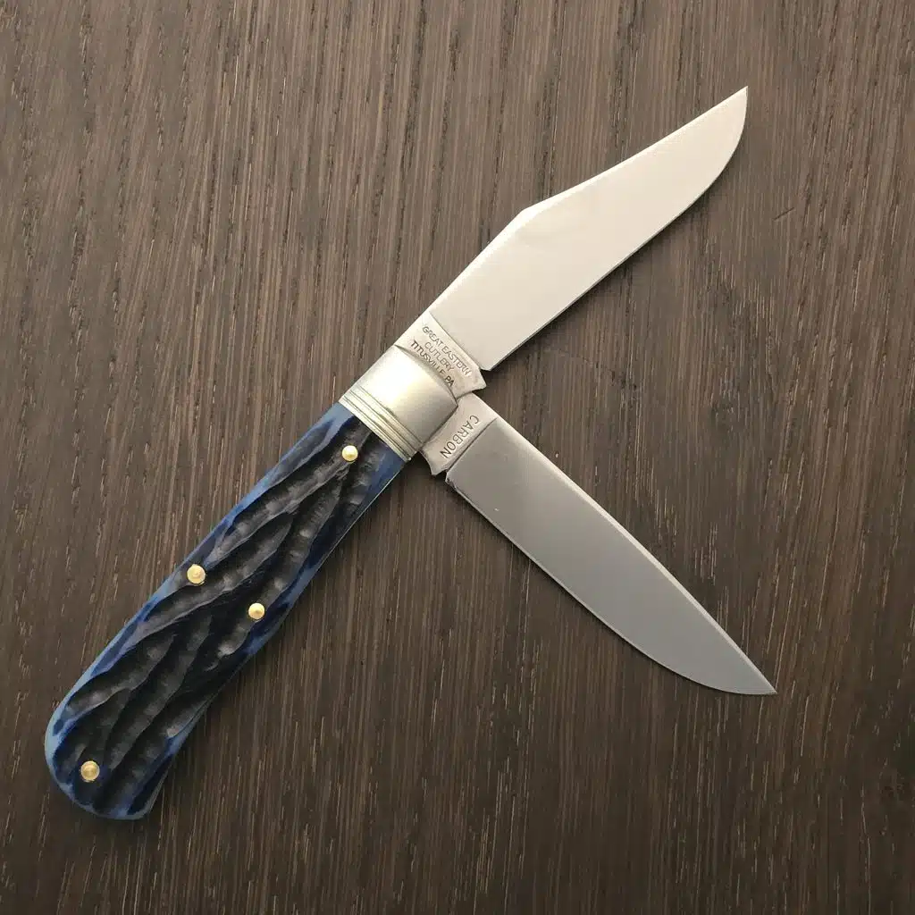 Great Eastern Cutlery #728226 French Creek Trapper in Continental Blue India Jigged Bone – gallery image 2