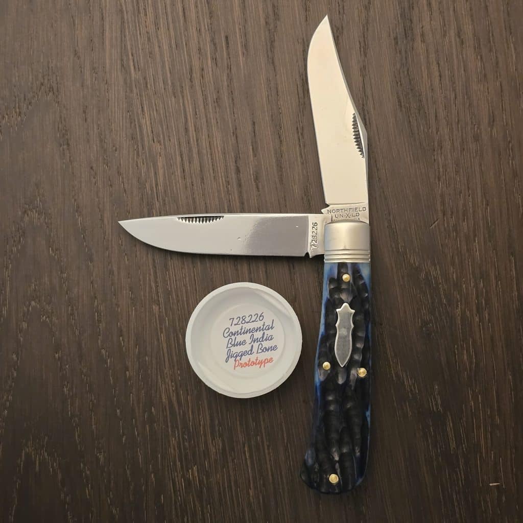 Great Eastern Cutlery #728226 French Creek Trapper in Continental Blue India Jigged Bone PROTOTYPE – gallery image 2