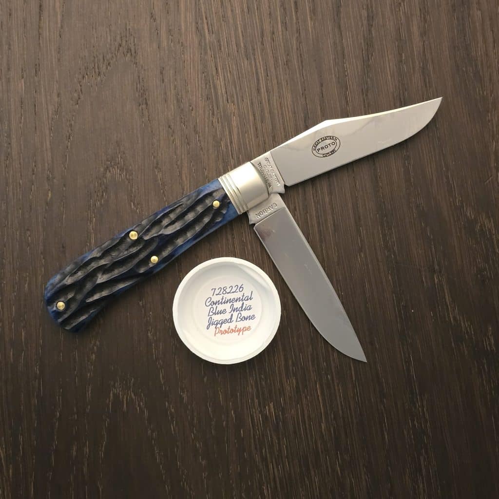 Great Eastern Cutlery #728226 French Creek Trapper in Continental Blue India Jigged Bone PROTOTYPE – gallery image 3