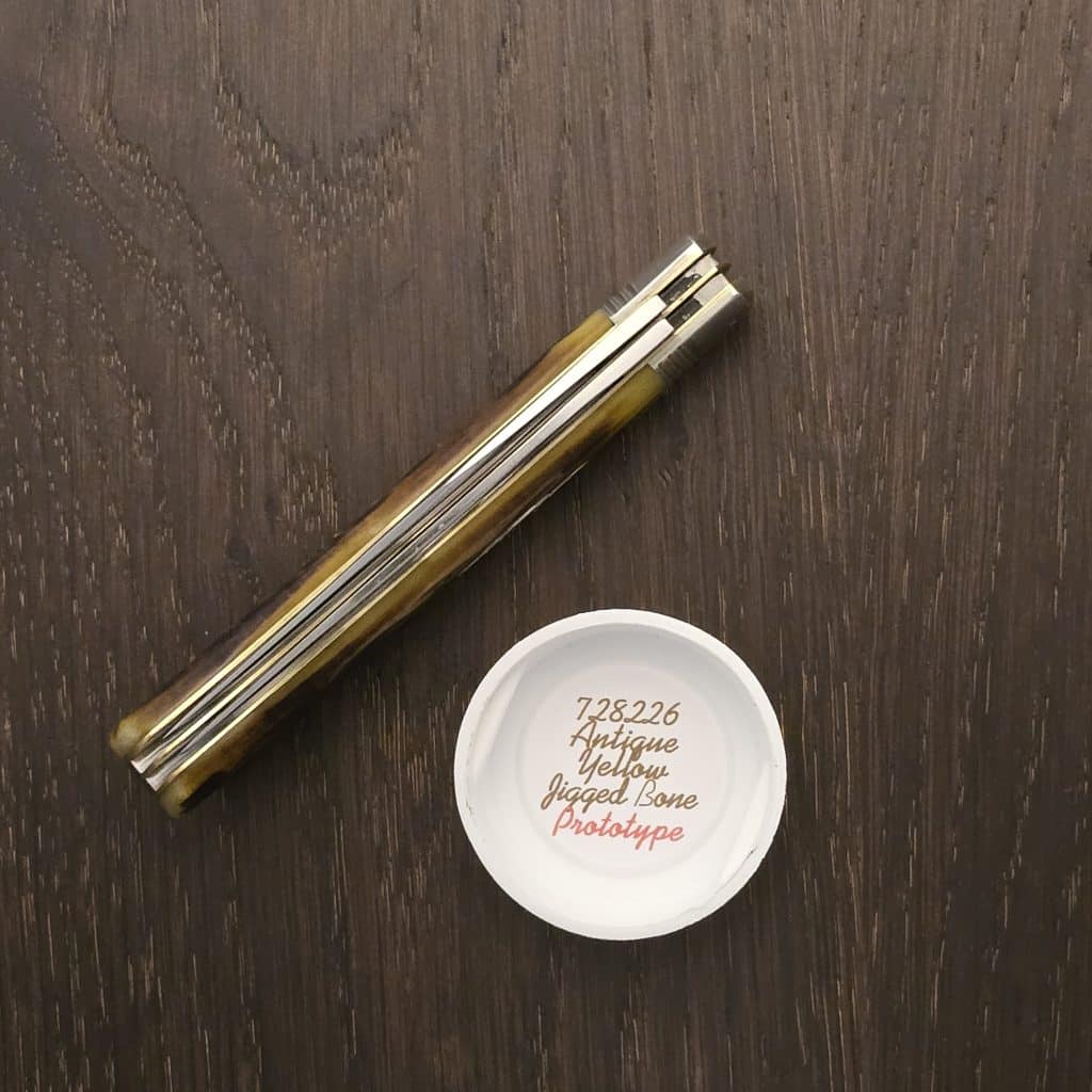 Great Eastern Cutlery PROTOTYPE #728226 French Creek Trapper Antique Yellow Jigged Bone – gallery image 2