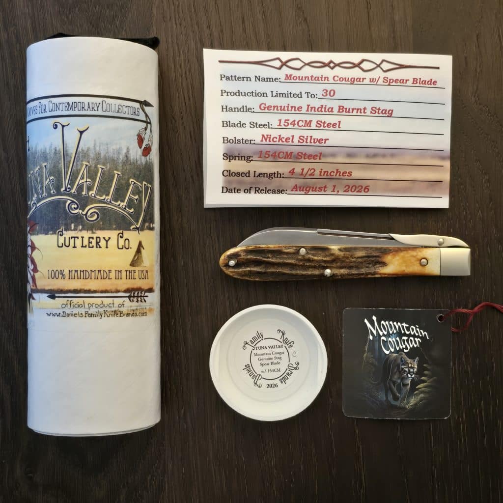 Tuna Valley Cutlery Mountain Cougar Genuine Stag Spear w/154CM (1 of 30) – gallery image 5