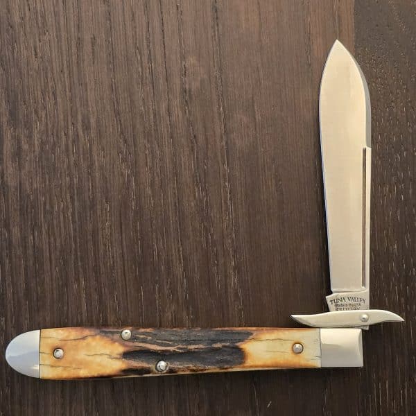 Tuna Valley Cutlery Mountain Cougar Genuine Stag Spear w/154CM (1 of 30) End Cap – gallery image 1