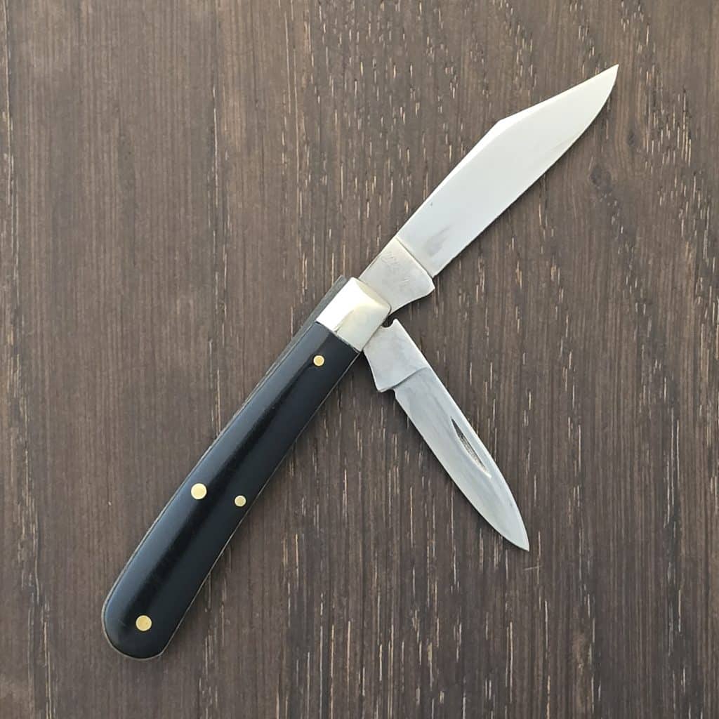 Case XX 2229 1/2 Tad Pole Folding Pocket Knife USA 1940-64 in carbon steel, with a black synthetic handle. – gallery image 2