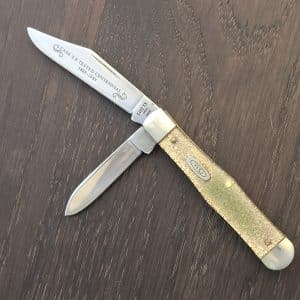 Case XX USA GS225 1/2 Coke Bottle 1889-1989 Centennial Knife in Gold Flake and SS (SN103)