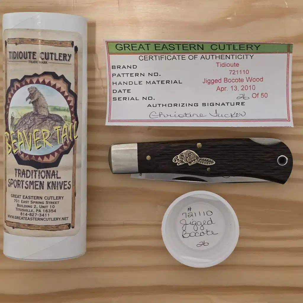 Great Eastern Cutlery #721110 L Jigged Bocote Wood Beaver Tail SN 26 of 50 – gallery image 5