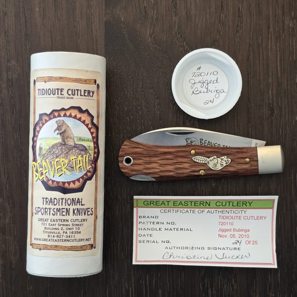 Great Eastern Cutlery #720110 L Jigged Bubinga Wood Beaver Tail SN 24 of 50 – gallery image 4