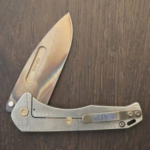 Medford Knife and Tool Praetorian Slim Flipper in S45VN, Vulcan DP TUM Warthog Starburst Rivets MKF2084VD-01TM-T1C1-Q4 (Copy)