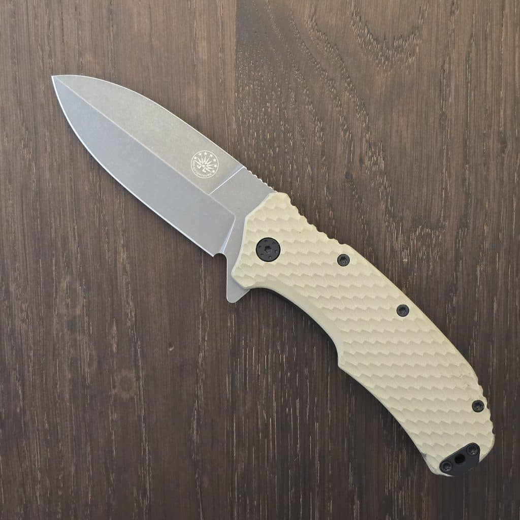 Off-Grid Knives Rapid Fire Stinger in Coyote G10 and Cryo D2 – gallery image 2