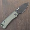 Baby Banter Pocket Knife - Green Micarta - Black Stonewash Nitro V